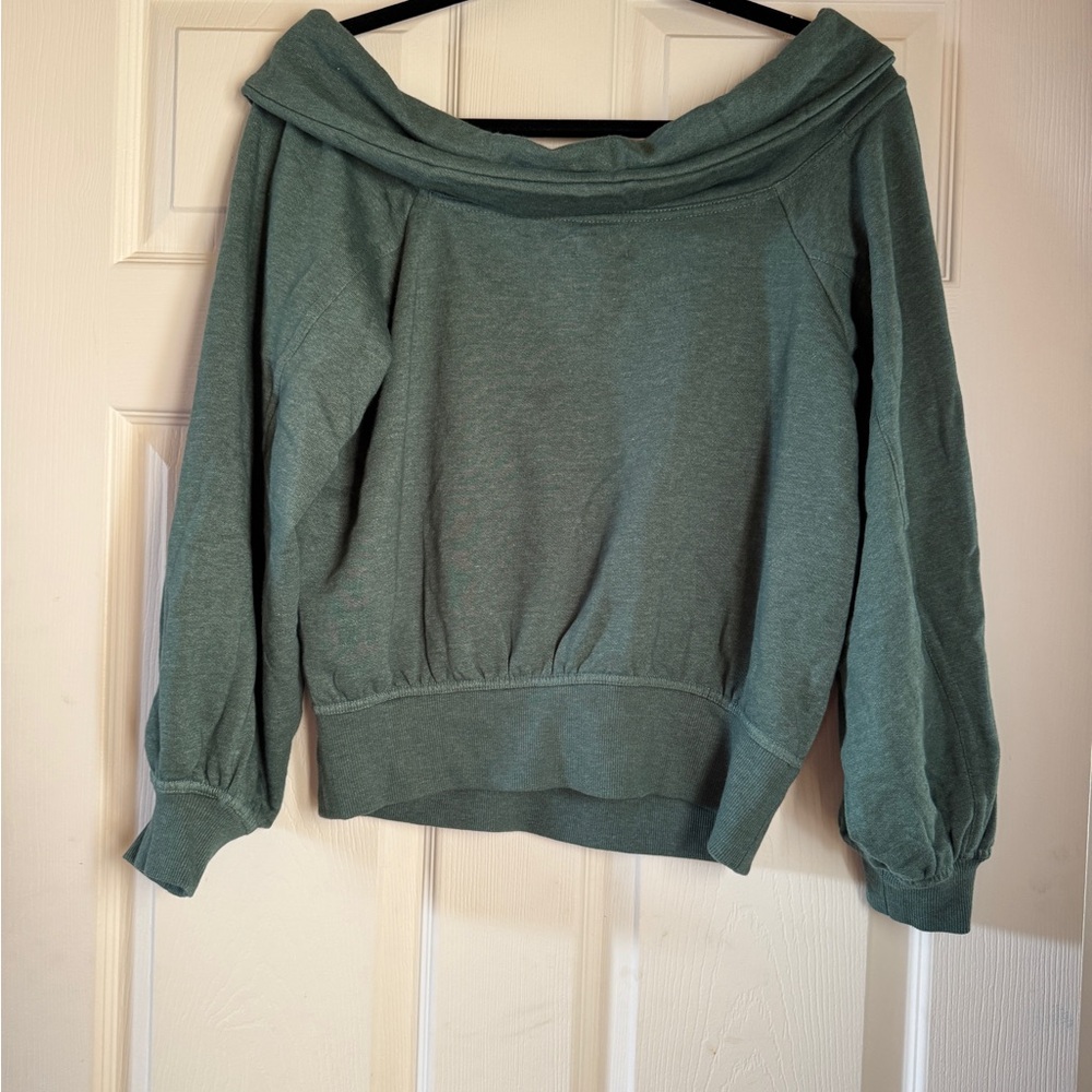 Pilcro Anthropologie Teal Off-Shoulder O-Ring Top - Picture 6 of 7